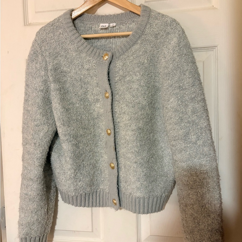 GAP Light Gray Button-Up Cardigan